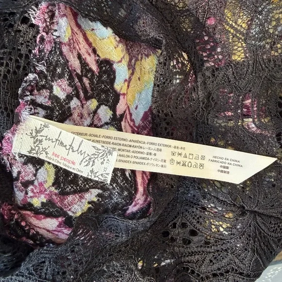 Free People Floral Mini Dress Lace Yoke Sleeveless | XS - Picture 5 of 5